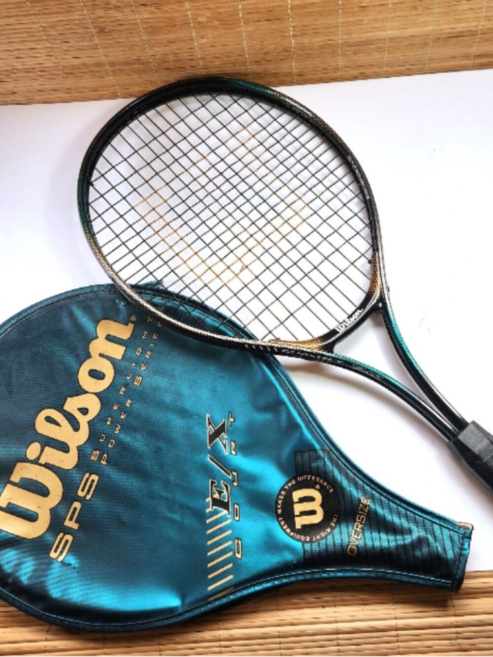 Vintage 90s Wilson Court EX High Beam Series Oversize Tennis Racquet 4 1/2